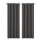 2x Blockout Curtains Panels 3 Layers Eyelet Room Darkening 132x160cm Charcoal