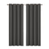 2x Blockout Curtains Panels 3 Layers Eyelet Room Darkening 132x160cm Charcoal