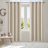 2x Blockout Curtains Panels 3 Layers Eyelet Room Darkening 132x213cm Beige