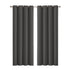 2x Blockout Curtains Panels 3 Layers Eyelet Room Darkening 132x213cm Charcoal