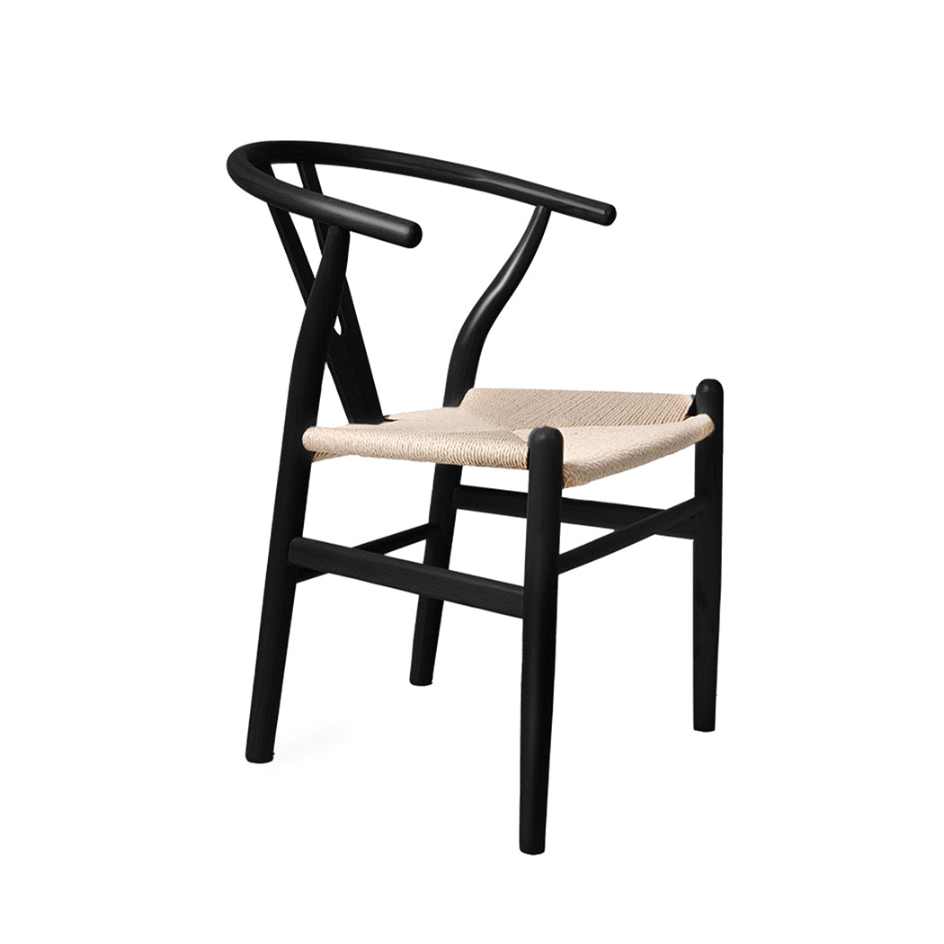 2x Dining Chairs Wooden Hans Wegner Chair Wishbone Chair Cafe Lounge Seat