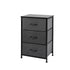 Storage Cabinet Tower Chest of Drawers Dresser Tallboy 3 Drawer Dark Grey