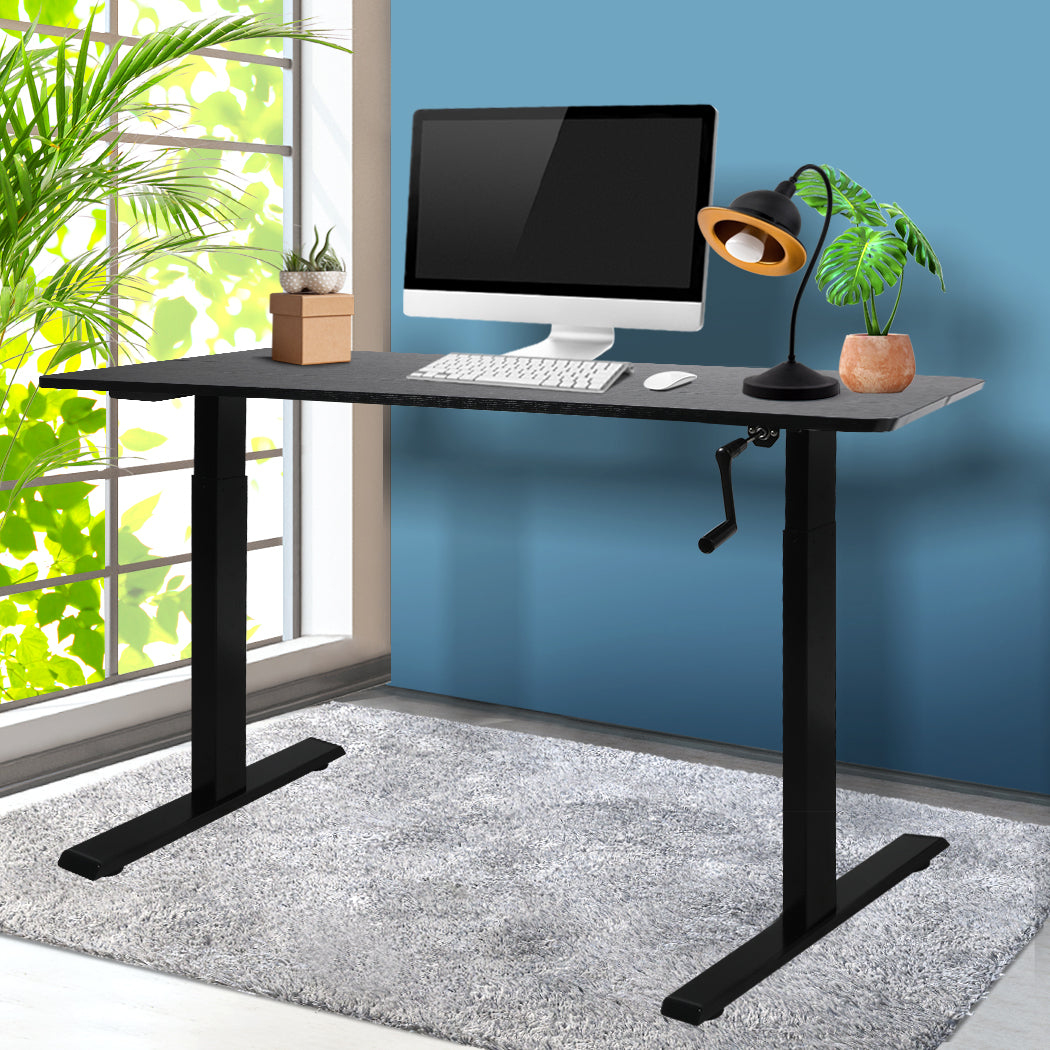 Height Adjustable Desk Office Furniture Manual Sit Stand Table Riser Home Study