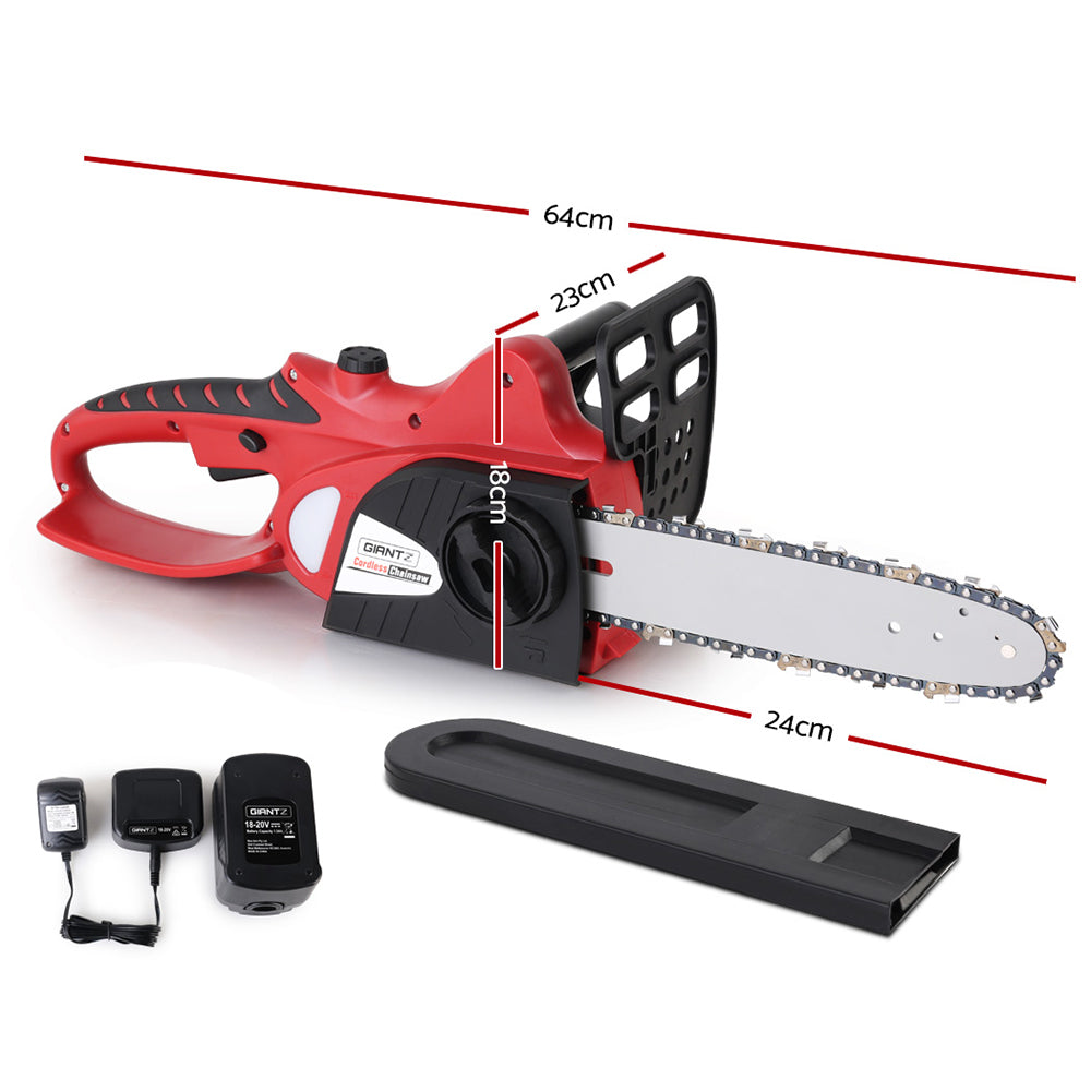 Chainsaw 10" 20V Cordless Saw Electric Battery Rechargeable, Chainsaw Electric Cordless 20V 10" Saw Wood Cutter Pruner Li-lon Battery