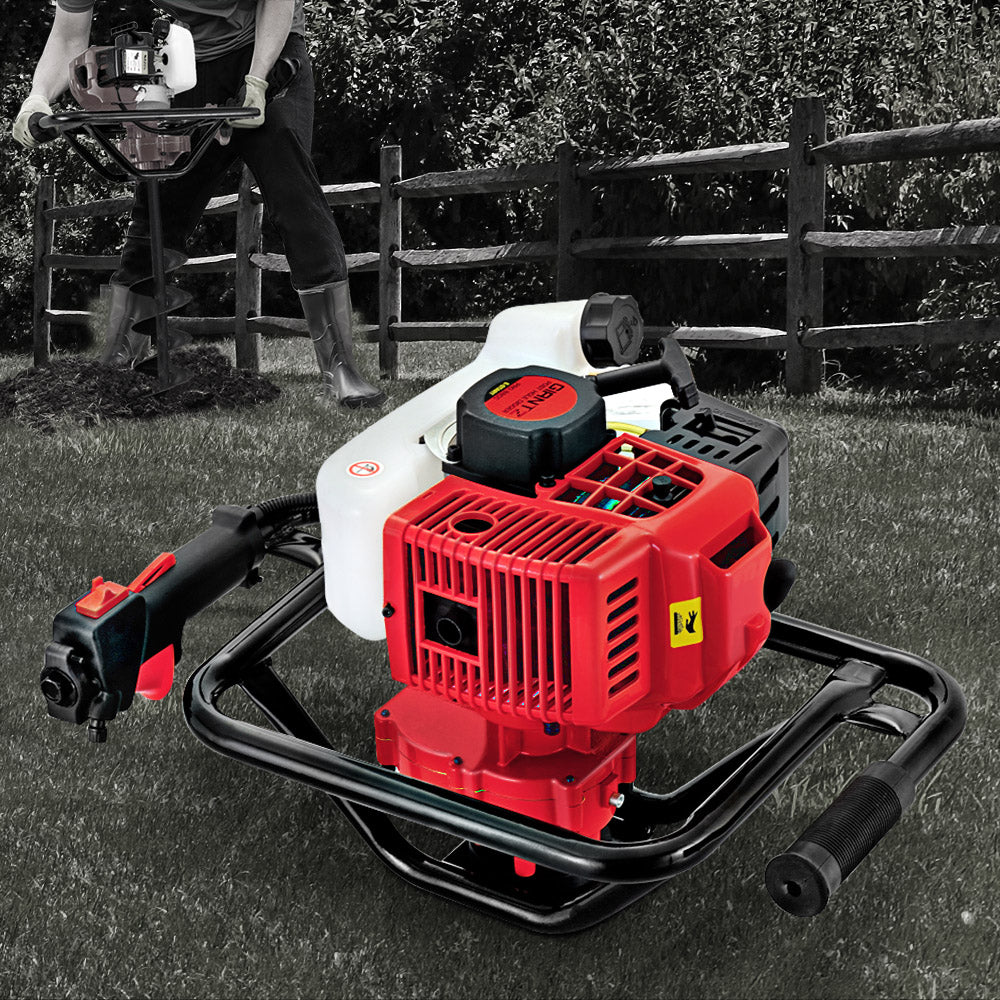 Giantz 92CC Post Hole Digger Motor Only Petrol Engine Red