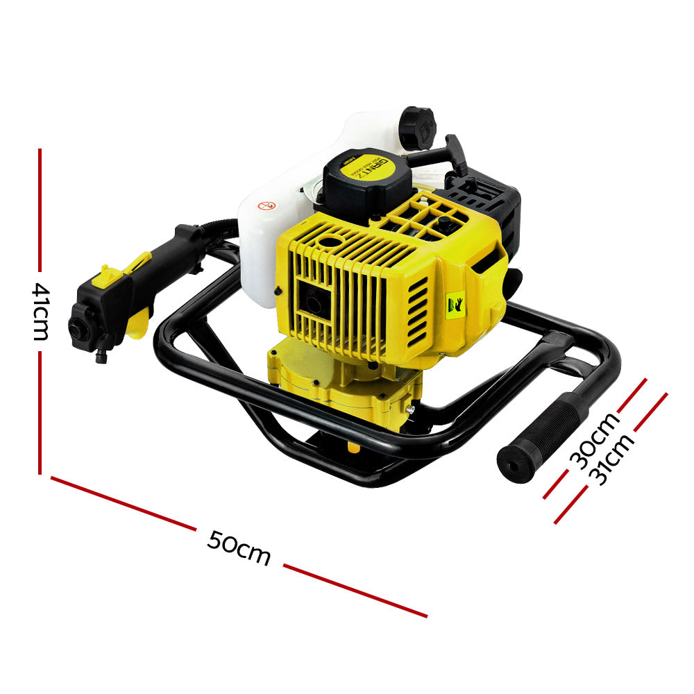 92CC Post Hole Digger Motor Only Petrol Engine Yellow