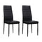 Dining Chairs Set of 4 Leather Channel Tufted Black