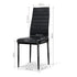 Dining Chairs Set of 4 Leather Channel Tufted Black