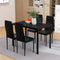 Artiss 5 Piece Dining Table Set with 4 Chairs Black MDF Metal Frame