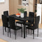 Artiss 7 Piece Dining Table Set with 6 Chairs Black MDF Metal Frame