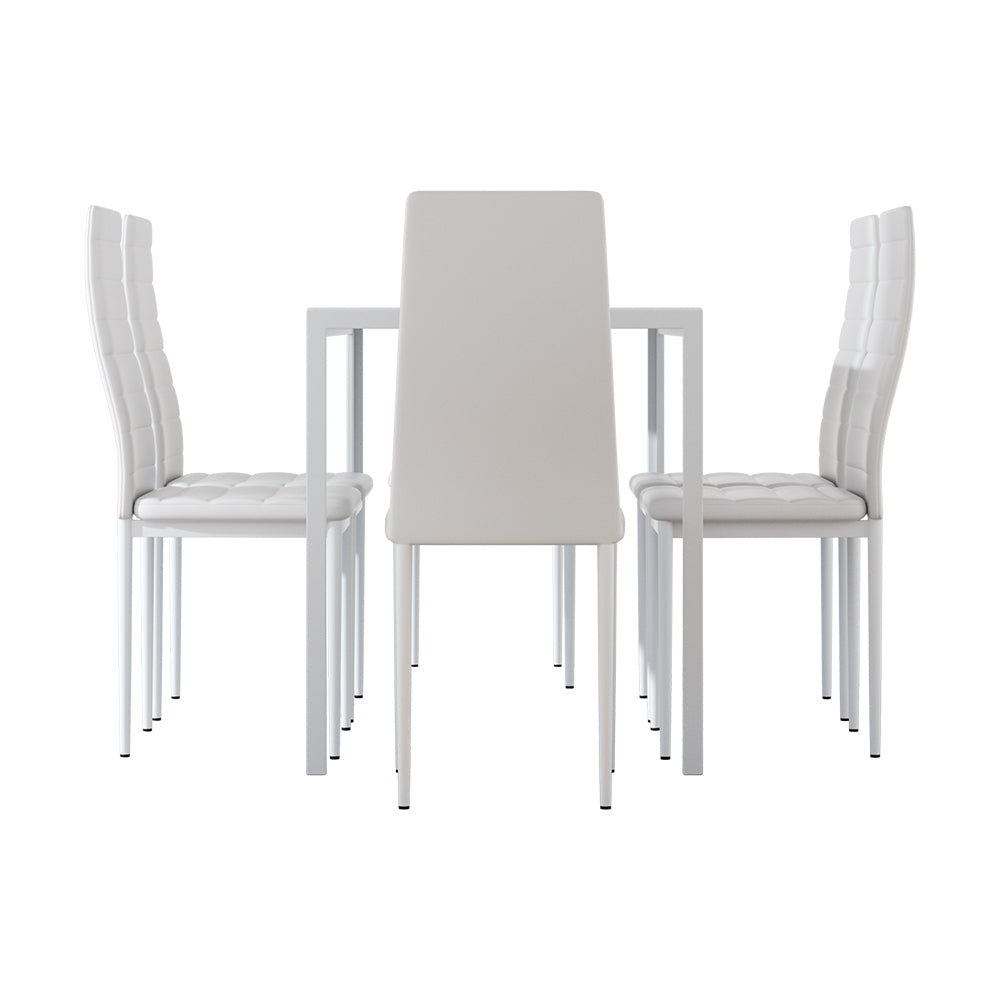 Artiss Dining Chairs and Table Dining Set 6 Chair Set Of 7 White