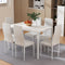 Artiss 7 Piece Dining Table Set with 6 Chairs White MDF Metal Frame