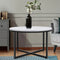 Round Coffee Table Marble Top 70cm X Base Metal Living Room Table