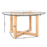 Artiss Coffee Table Round 80CM Tempered Glass