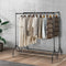 2 Pack Metal Clothes Rack Garment Rail with Wheels Black