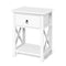 2 X Bedside Table 1 Drawer with Shelf - EMMA White