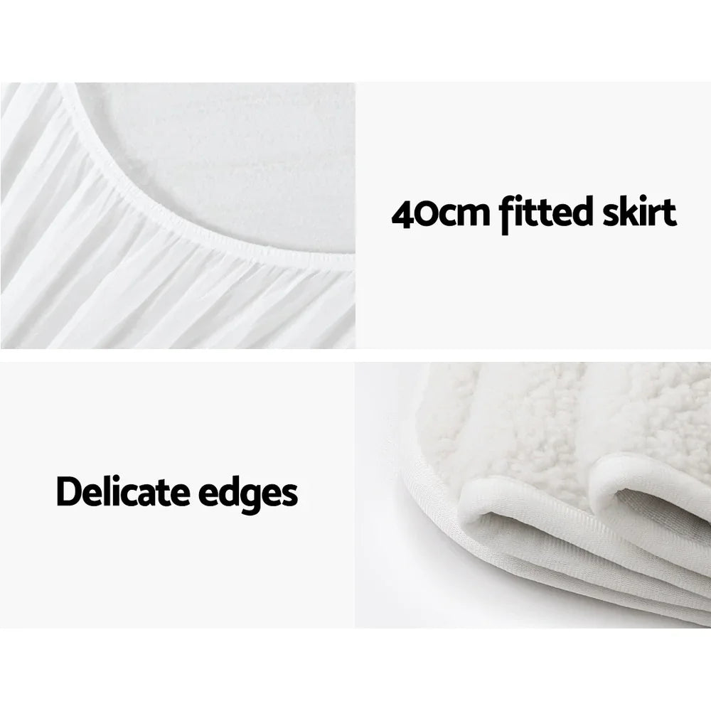 Electric Blanket Fleece Single Fitted 9 Heat Settings Timer Washable