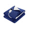 Electric Heated Throw Rug – Washable Flannel Sherpa Blanket Navy 160×130cm