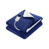 Electric Heated Throw Rug – Washable Flannel Sherpa Blanket Navy 160×130cm