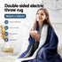 Electric Heated Throw Rug – Washable Flannel Sherpa Blanket Navy 160×130cm