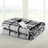 Electric Throw Rug Flannel Snuggle Blanket Washable Heated Grey and White Checkered