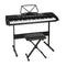 Alpha 61 Keys Electronic Piano Keyboard Digital Electric w/ Stand Stool Black