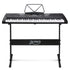 61 Keys Electronic Piano Keyboard Digital Electric w/ Stand Lighted Black
