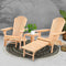 Adirondack Chair Set with Ottoman Wooden Outdoor Lounge Chairs Side Table