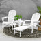 3 Piece Adirondack Lounge Set White Outdoor Chairs Ottoman Table