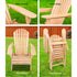 2PC Adirondack Outdoor Chairs Wooden Sun Lounge Patio Furniture Garden Natural