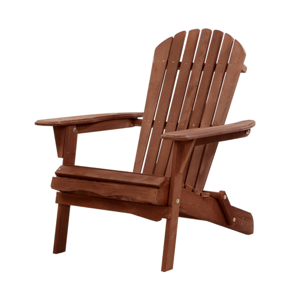 Adirondack Outdoor Chairs Wooden Foldable Beach Chair Patio Furniture Brown