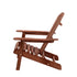 Gardeon Adirondack Outdoor Chairs Wooden Foldable Beach Chair Patio Furniture Brown