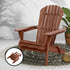 Gardeon Adirondack Outdoor Chairs Wooden Foldable Beach Chair Patio Furniture Brown