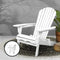 Foldable Wooden Adirondack Chair White Outdoor Patio Lounge Chair