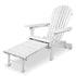 Gardeon Sun Lounge Outdoor Chairs Wooden Foldable Patio Furniture Adirondack White