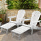 Adirondack Chair with Footstool Set Folding Wooden Outdoor Patio Lounge
