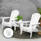 3 Piece Adirondack Chair Set White Outdoor Patio Chairs with Table