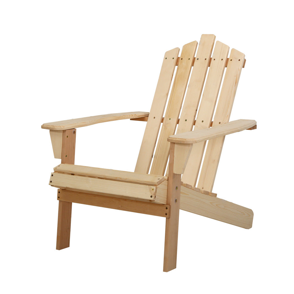 Adirondack Outdoor Chairs Wooden Beach Chair Patio Furniture Garden Natural