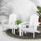 Adirondack Chair Set with Side Table Outdoor Wooden Patio Lounge Chairs White