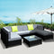 7 Piece Outdoor Furniture Set Aluminium Wicker Sofa Lounge with Glass Table