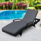 Outdoor Sun Lounge Chair Recliner Aluminium Wicker Patio Chaise Grey Cushion