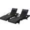 2x Sun Lounge Wicker Lounger Outdoor Furniture Beach Chair Armrest Adjustable Black