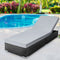 Outdoor Wicker Sun Lounge Recliner Chair Adjustable Black