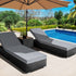 3PC Sun Lounge Wicker Lounger Outdoor Furniture Day Bed Rattan Garden