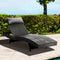 Sun Lounge Wicker Lounger Outdoor Furniture Beach Chair Garden Adjustable Black