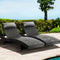 2pc Outdoor Sun Lounge Chair Adjustable Aluminium Pool Recliner Set