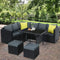 Outdoor Sofa Dining Set PE Wicker Aluminum Garden Lounge Set Black Grey