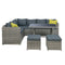 Outdoor Sofa Dining Set PE Wicker Aluminum Modular Garden Lounge Grey