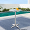 Adjustable Stainless Steel Bar Table Foldable Indoor Outdoor Silver