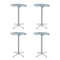 Set of 4 Outdoor Bar Table Aluminium Round 70/110CM